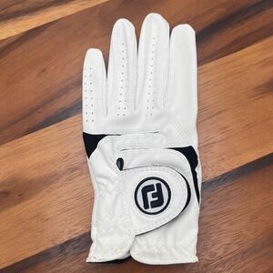 FootJoy FJ CML Golf Glove Men's Size Large White Black Leather‎ Left Hand